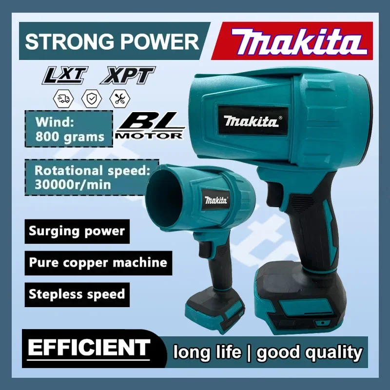 Makita Turbo-Jet-Lüfter, heftiges Gebläse, 30.000 U/min, 18 V, elektrischer Luftstaubsauger, wiederaufladbar, mit leichtem Auto-Reinigungswerkzeug Image