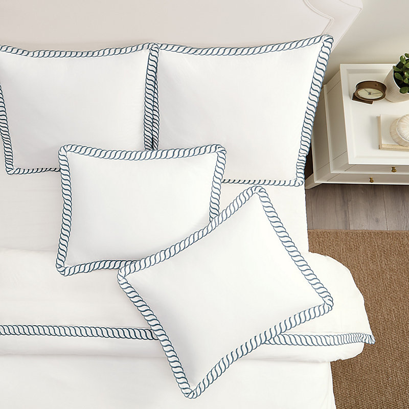 Violette Embroidered Sham - Cornflower King - Ballard Designs