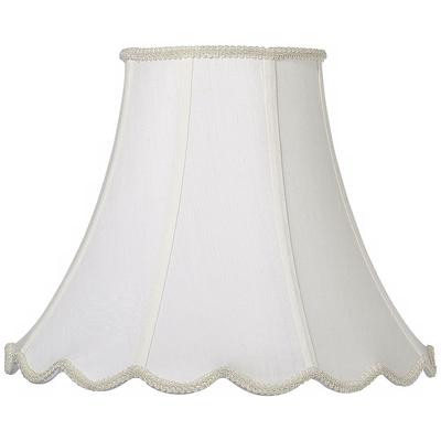 White Faux Silk Scallop Bell Lamp Shade 6x12x9.5 (...