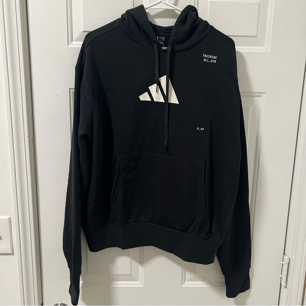 Adidas Shirts | Unisex Adidas All-Gym Category Pump Cover Hoodie - Black/White | Color: Black/White | Size: M
