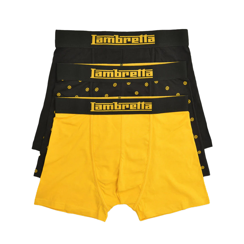 Lambretta - Boxershorts für Herren (3er-Pack) (Schwarz/Gold) Image