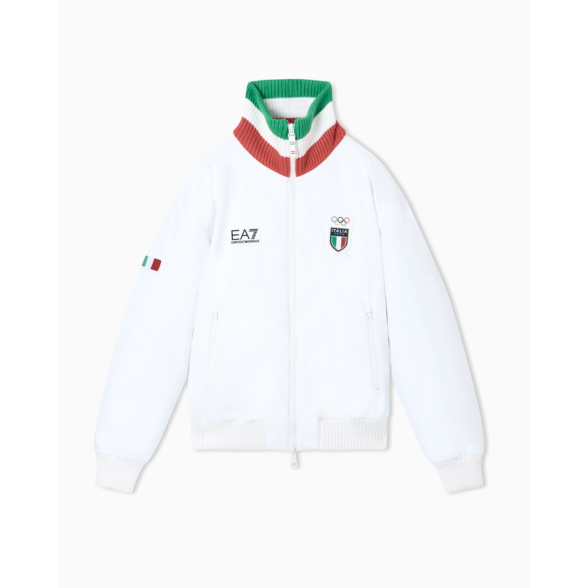 Team Italien EA7 Emporio Armani Podium Bomberjacke - Weiß - Damen Image