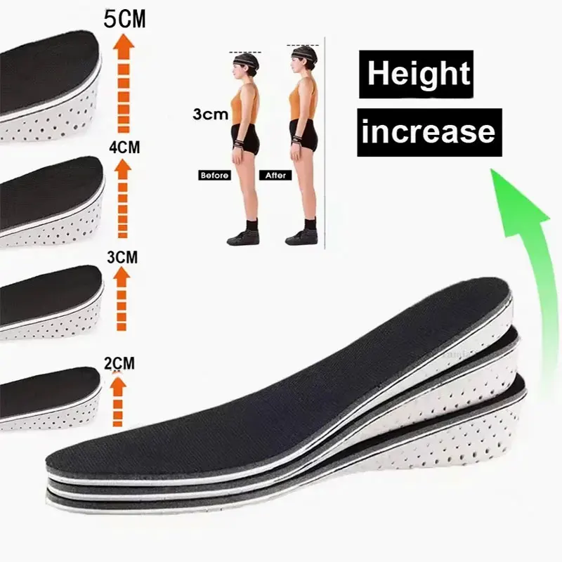 Unsichtbare Höhe Erhöhen Einlegesohlen EVA Memory Foam Männer Frauen Schuh Einlegesohle Ferse Heben 2/3/4/5 CM Größere Kissen Erhöhen Schuh Pad