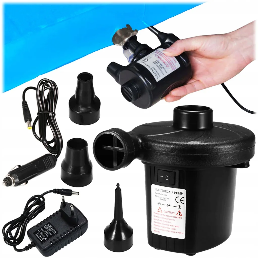 Pompa di aria elettrica Gonfiaggio rapido ad alta pressione Sgonfiaggio per materasso ad aria Gonfiabile per piscina Galleggianti Pompa portatile per esterni