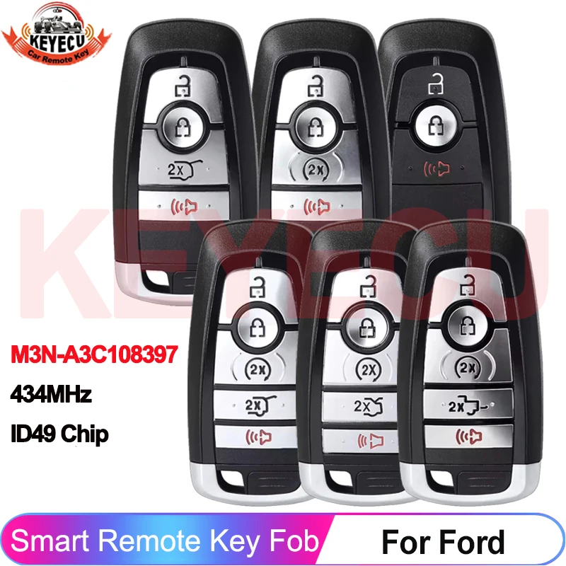 Smart M3N-A3C108397 Für Ford Expedition Explorer Mustang Lincoln Navigator 2023 2024 ID49 Chip 434,2 MHz Auto Fernbedienung Schlüssel 164-R8354 Image