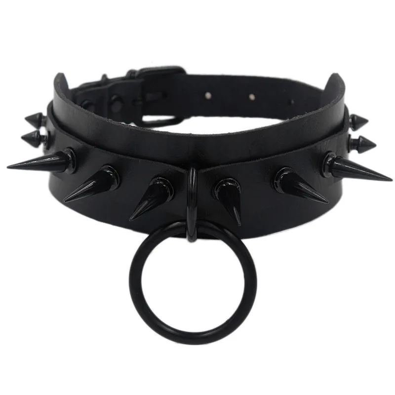 Gothic Schmuck Punk Spike Goth Choker Halsketten Frauen Kragen Verzierte Nieten Schwarz Pu Leder Männer Halskette Chocker Halloween Geschenke Image