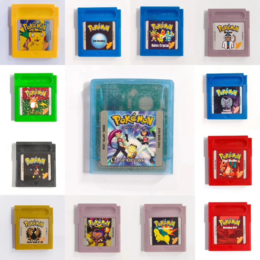 USA Version GBC Game Cartridge Pokemon Series 16 Bit Video Game Console Red Blue Green Pokemon GBC Game Cartridge Console Card