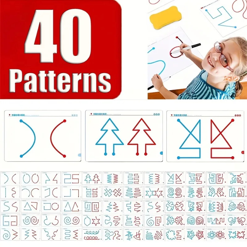 20-seitige Trainingskarten zur Gehirnkollaboration, Denktraining des gesamten Gehirns, Verbesserung der Konzentrationsaufmerksamkeit, Feinmotorikkarten Image