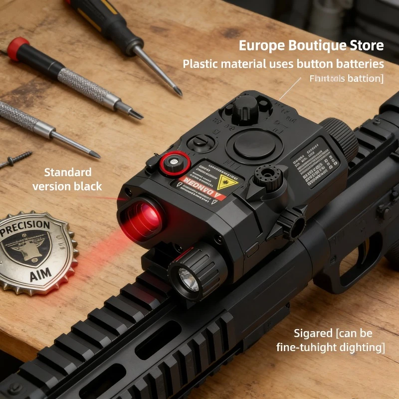 PEQ15 Multifunktionale Laserbox-Taschenlampe: Passend für 20-mm-Schiene, für Spielzeug-Airsoft-Waffen, Jagd, CS und Spiel, Anzeige Image