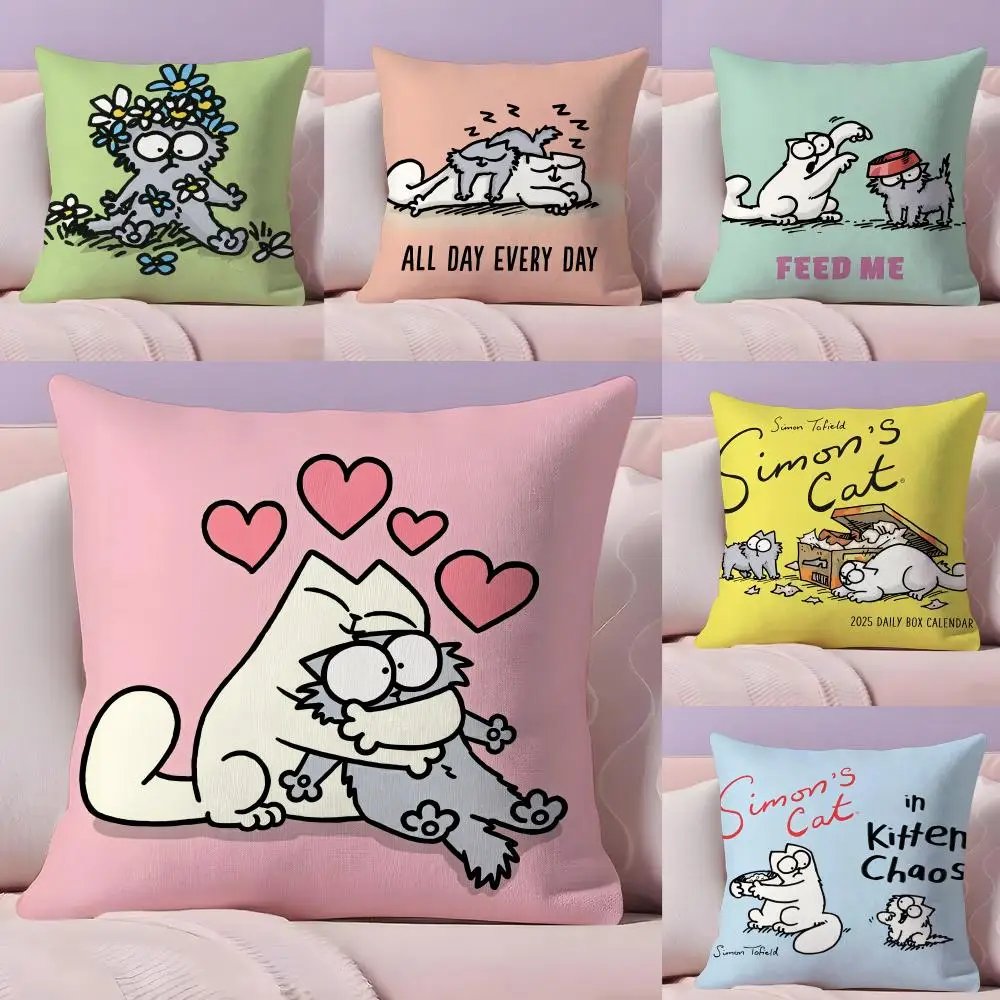 HEIßER-Cartoon S-Simons-Katze Kissen Fall Plüsch Stoff Weiche Doppelseitig Gedruckt Sofa Warme Winter Hause geschenk Kissen Abdeckung Image