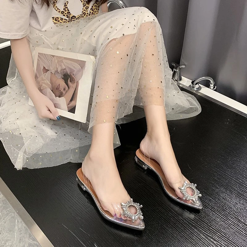 Frühling und Herbst Mode Neue Sexy Bankett Transparent Komfortable Kristall frauen High Heels Zapatos Mujer Image
