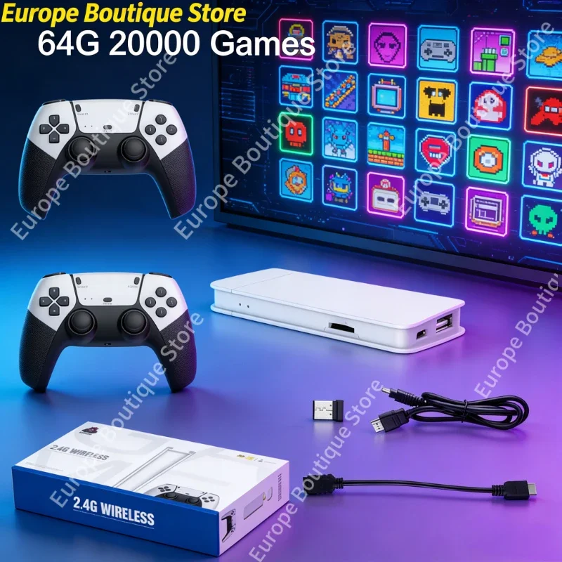 M15 Game Stick 4K HD 20000 GAMES Player 2.4Ghz Wireless Controller HandHeld Arcade Classic 2025 TV Home Video Game Consoles