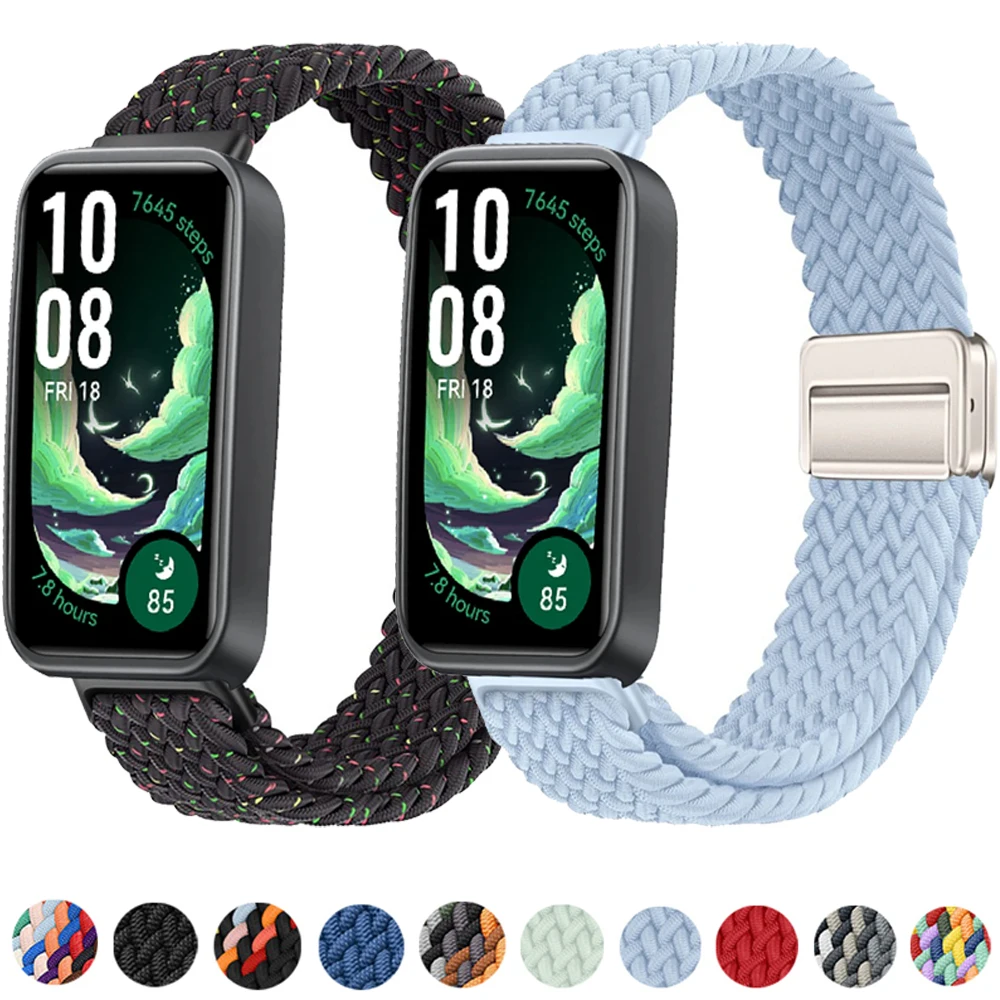 Geflochtenes Nylon-Schlaufenarmband für Huawei Band 10, Original-Ersatzarmband, Correa für Huawei Band 8, 9, 10, Herren- und Damenarmband Image