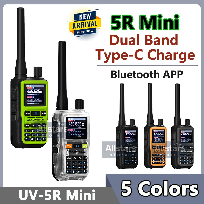 1/2Packs BAOFENG UV 5R Mini Walkie Talkie Small Walkie Talkie Two Way Ham Radio For Outdoor Restaurants Hiking Baseball Hospital