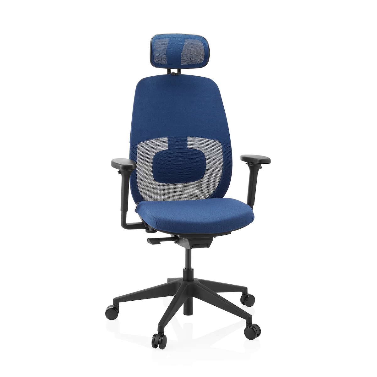 Ergonomischer Bürostuhl Skandis Pro mit Kopfstütze blau / Gestell schwarz hjh OFFICE Image