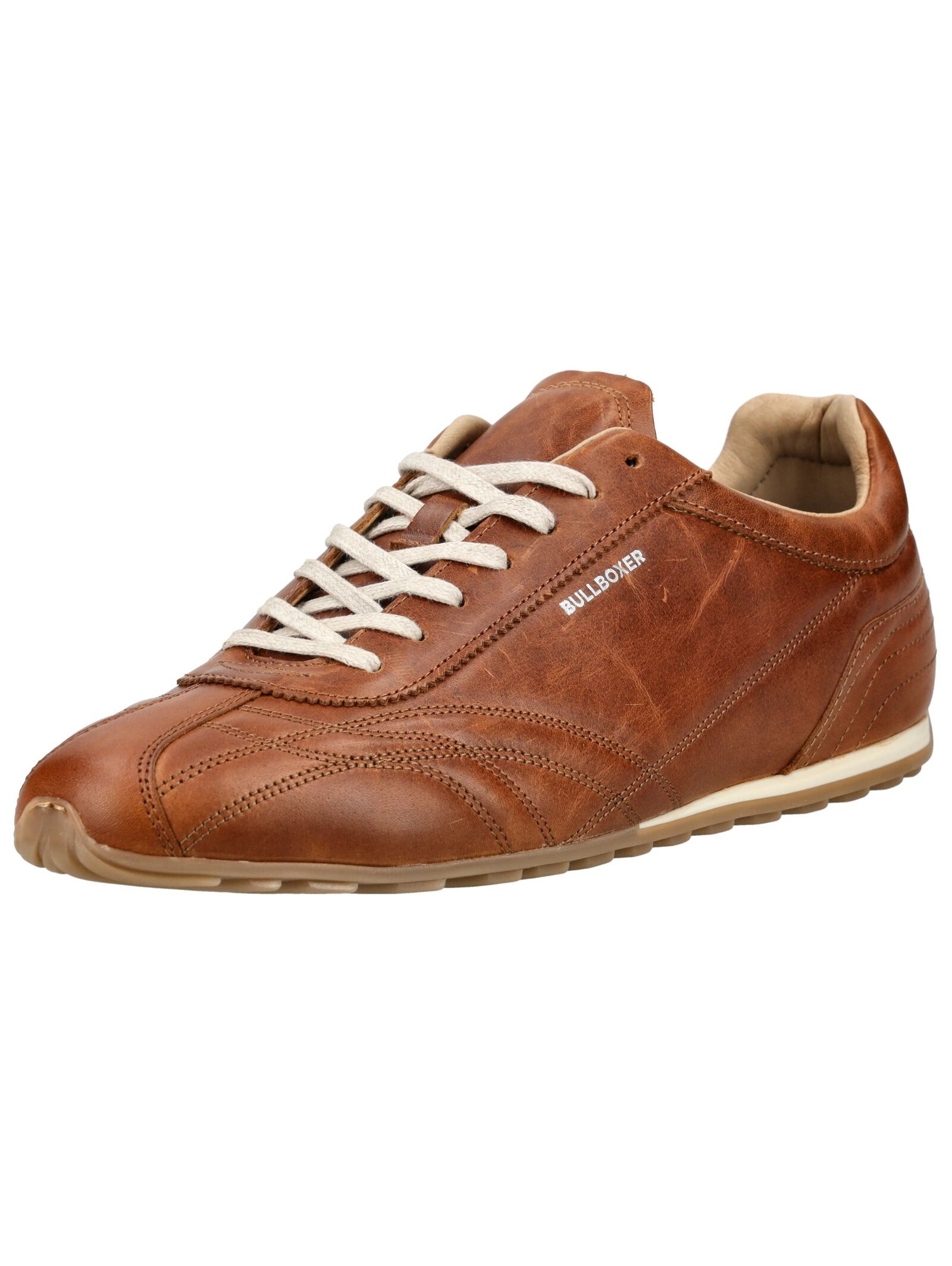 Sneaker BULLBOXER "Bullboxer Sneaker Leder", Damen, Gr. 43, cognac, Leder, Schuhe Sneaker