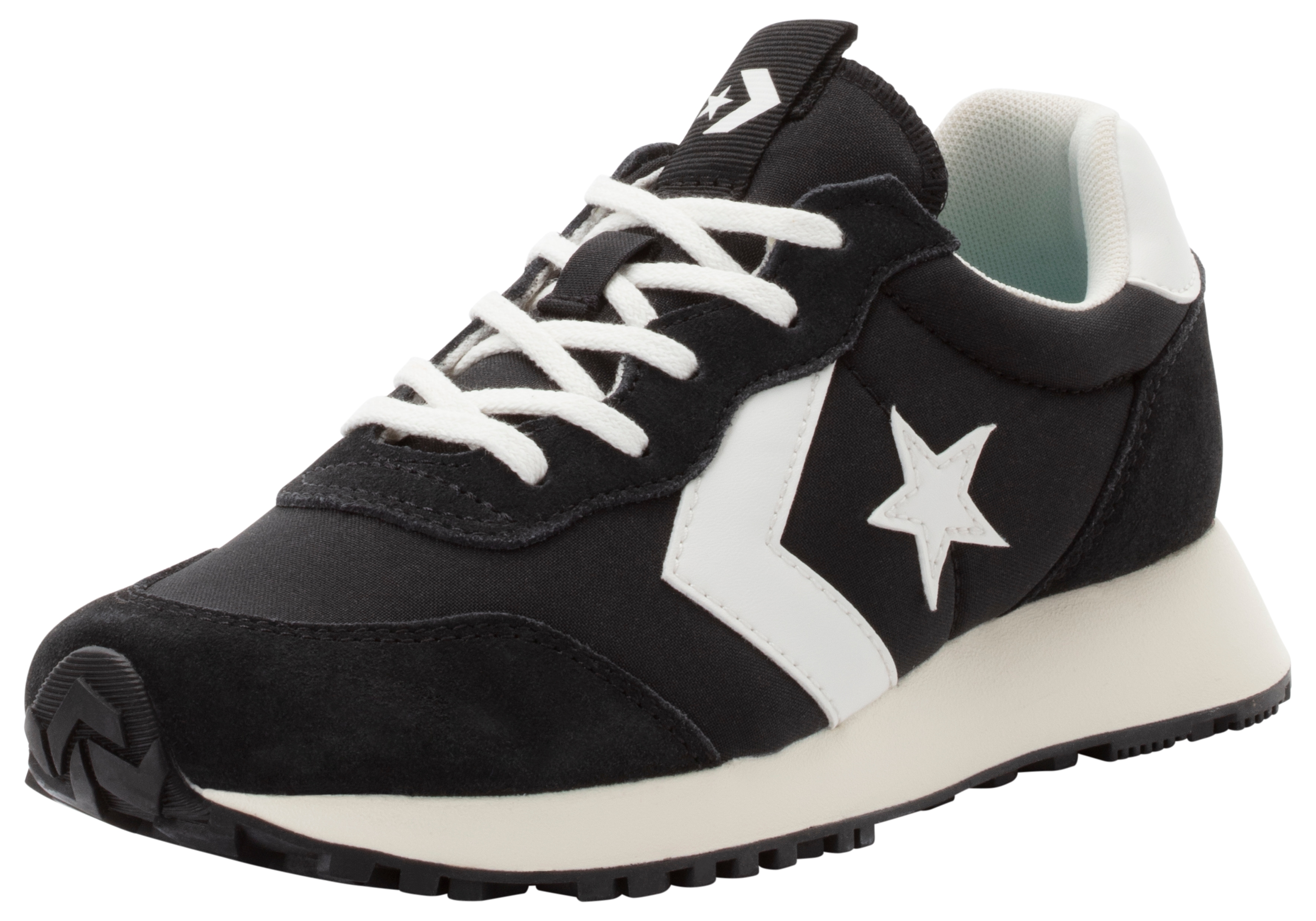 Sneaker CONVERSE "CONVERSE OMEGA TRAINER", Damen, Gr. 37,5, weiß (schwarz, vintage weiß, egret), Leder, Schuhe Sneaker