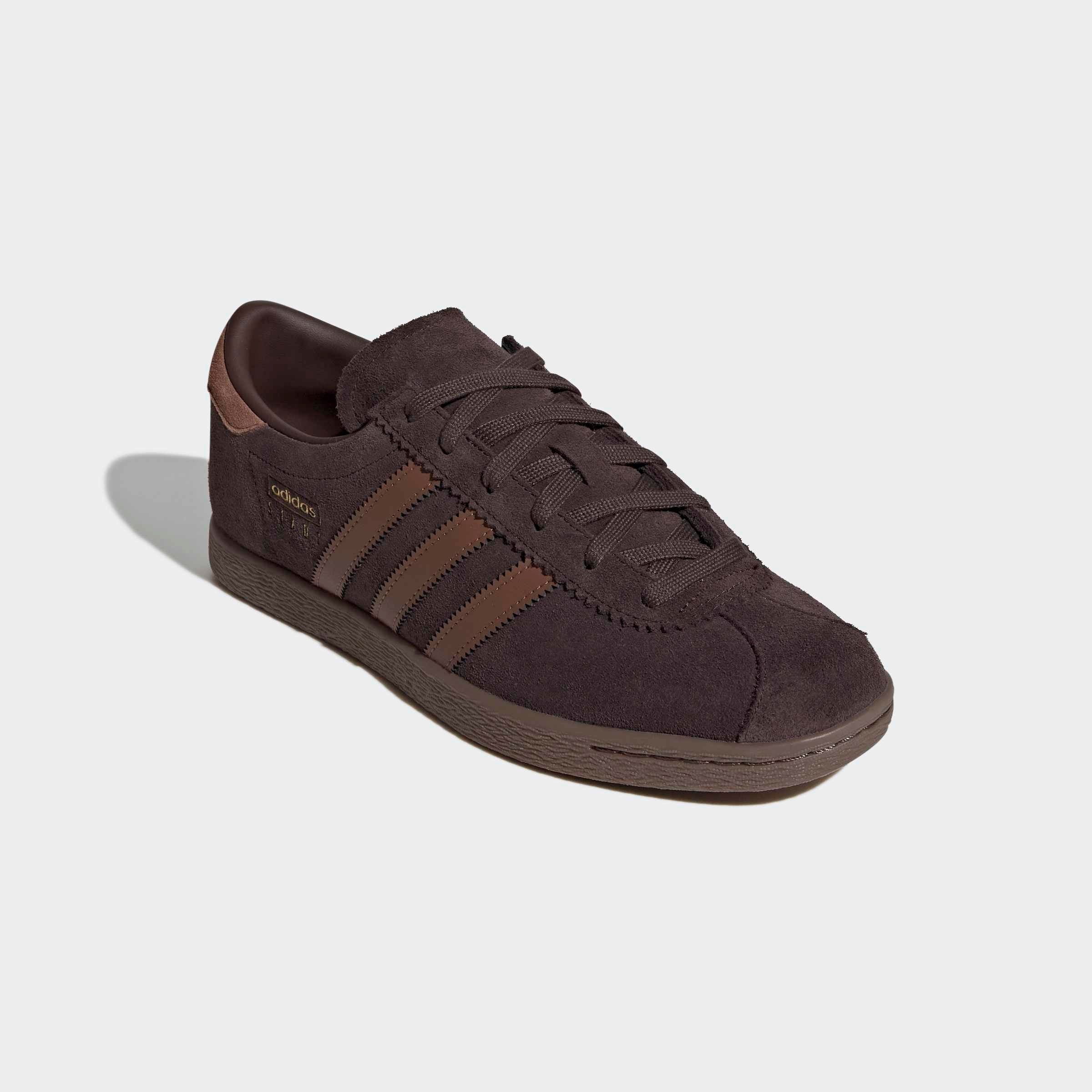 Sneaker ADIDAS ORIGINALS "STADT", Damen, Gr. 37, schwarz braun, preloved braun, gum5, Leder, Synthetik, Schuhe Sneaker