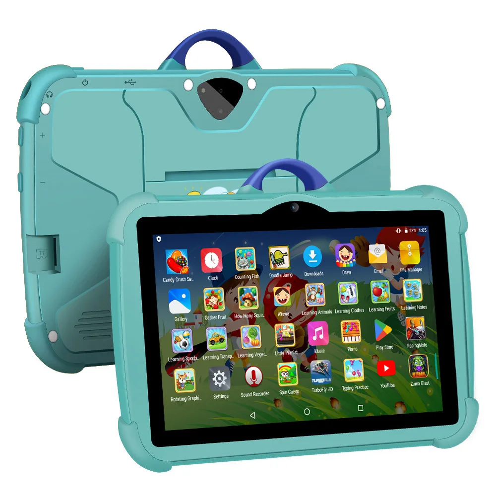 7-Zoll-Tablet-PC für Kinder mit Android 13 Quad Core, 4 GB RAM, 64 GB ROM, pädagogisches Lernen, Lieblings-Kinder, günstiges, einfaches Design Image