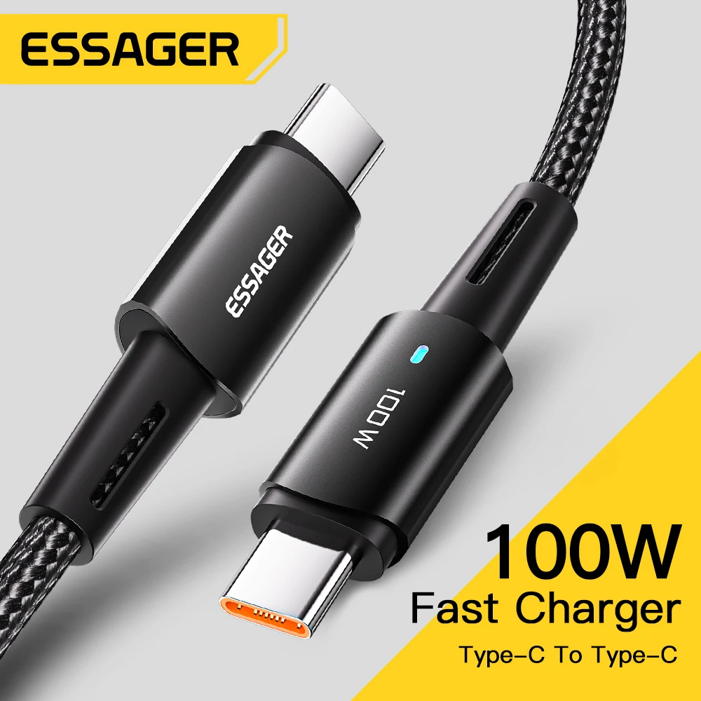 Essager cavo USB C 100W PD QC 4.0 3.0 cavo USB tipo C cavo di ricarica rapida tipo C per MacBook Pro Samsung Xiaomi cavo di ricarica