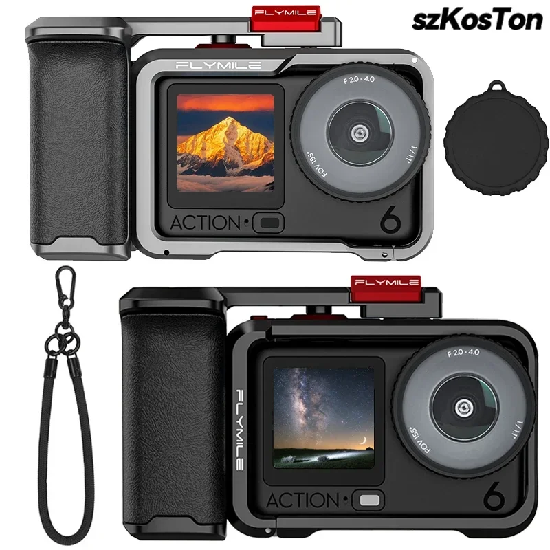 Für DJI OSMO Action 6 Street Grip Kit Kamera Aluminium Rahmen Fall Mit Objektiv Kappe Für DJI Action 6 Zubehör Image