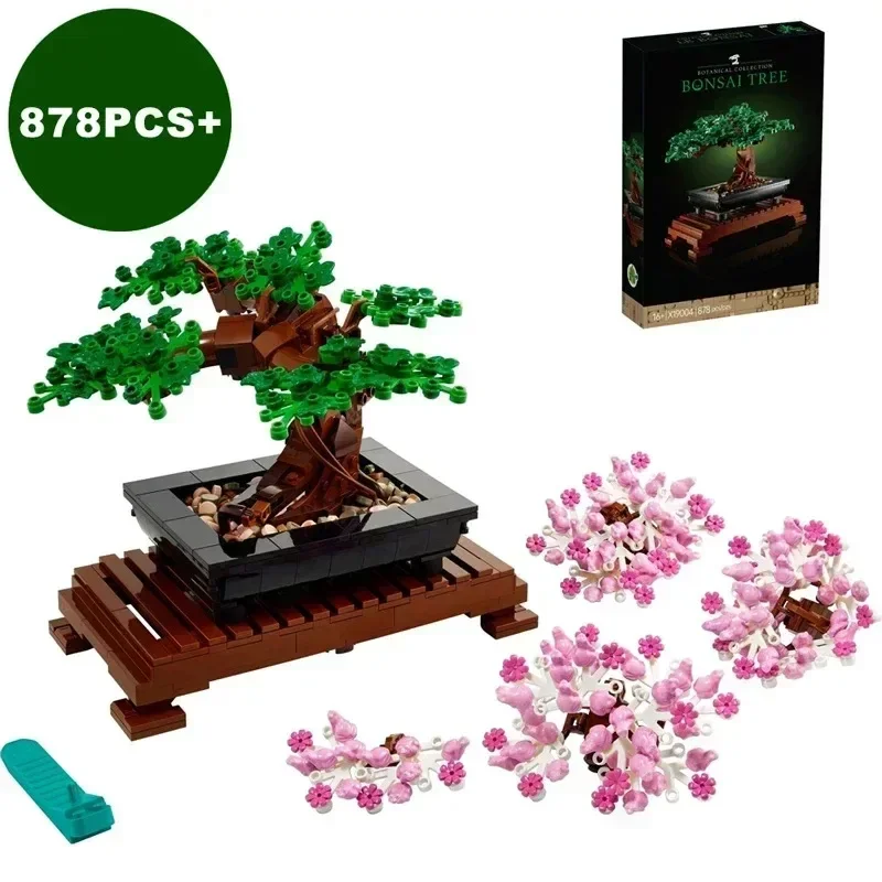 Auf Lager, kreative Passform, Lego 10281, Bonsai-Baum, Blumenstrauß, Bausteine, Modell, Pflanze, Topfziegel, Spielzeug für Kinder, Geschenke Image