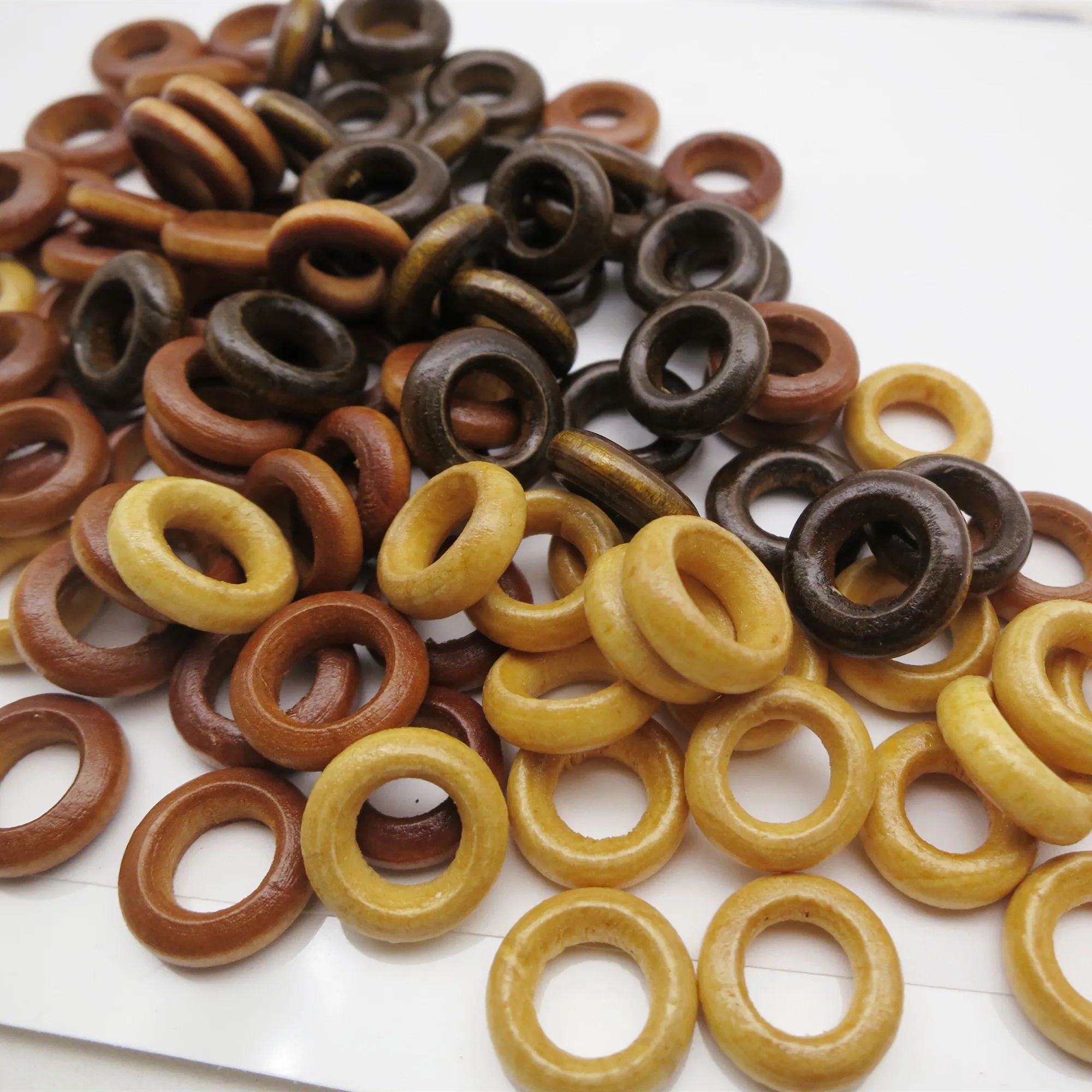 100 stücke großes Loch Holzhaar Geflecht Angst Dread lock Perlen Ringe für Haare Frauen Mädchen Männer Accessoires Image