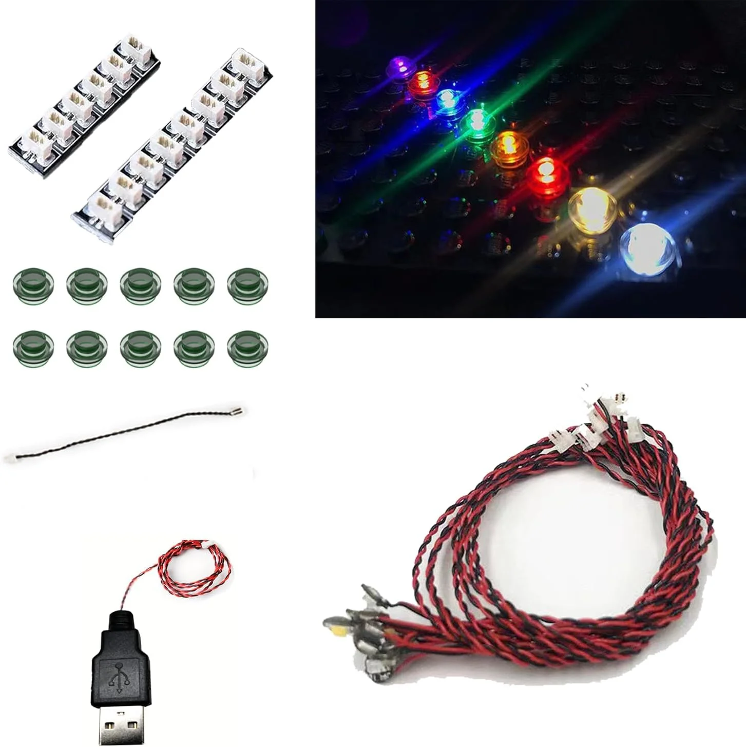 10-teiliges buntes LED-Beleuchtungsset, DIY-Bausteinbeleuchtung, kompatibel mit Lego-Bausteinenmodellen, leuchten Sie Ihren Bau Image
