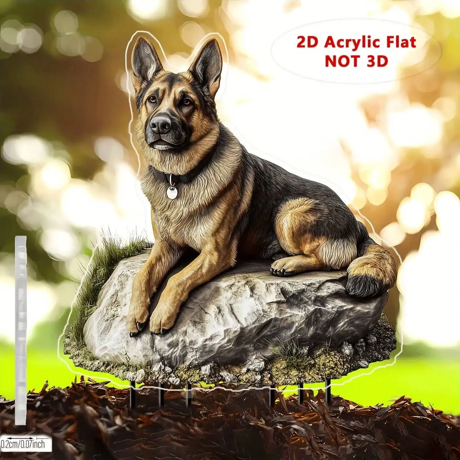 1-teiliger Deutscher Schäferhund-Gartenstecker – 11,8-Zoll-Landschaftsmarker für den Außenbereich, geeignet für Blumentöpfe und Gartendekoration Image