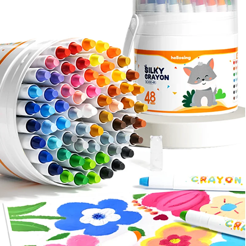 12-teiliges/24-teiliges seidig glattes Buntstift-Set, gedrehte Buntstifte, waschbare Buntstifte, Reise-Kunstbedarf, Kunstbedarf für Schule und Zuhause Image