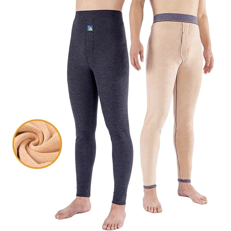 Thermo-Unterwäsche für Herren, Winterkleidung, Fleece, warm halten, Leggings, weiche Unterhose, kann auch Nachtwäsche Image