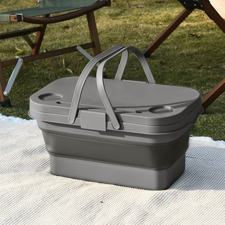 Tgbvmt Foldable Camping Storage Box Multifunctional Water Repellent Large Capacity Box Convertible Table Hidden Handle Chopping Board for Camping Picnic Home Balcony Toy Storage Outdoor Kitchen