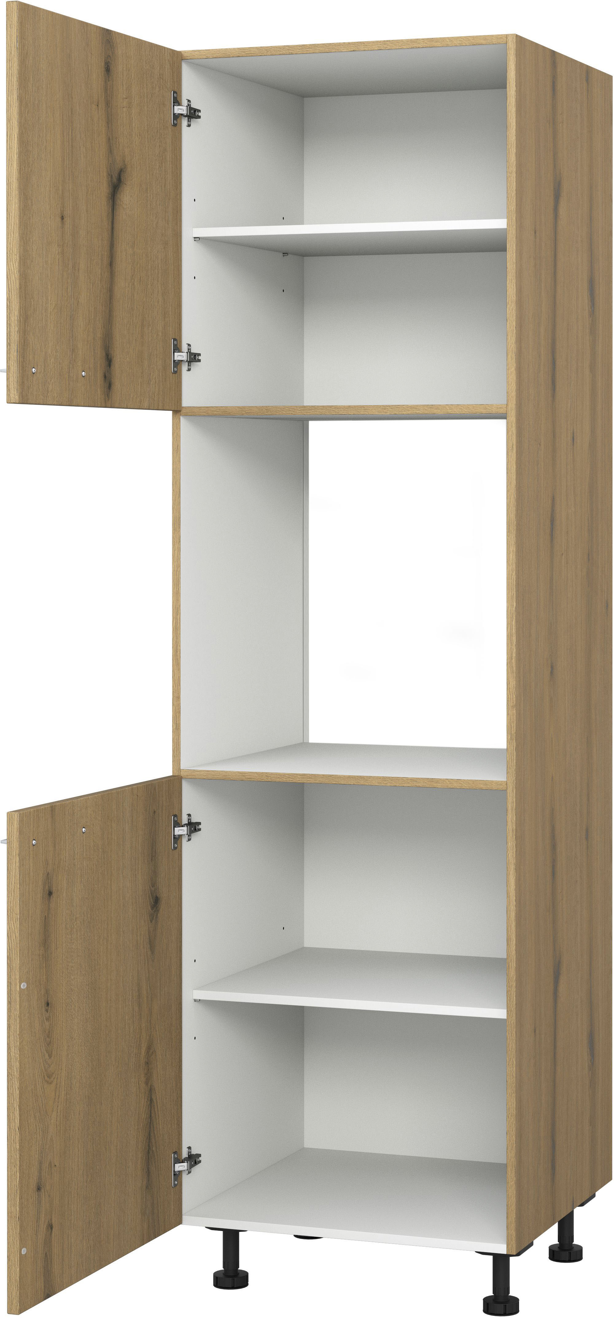 Backofenumbauschrank KOCHSTATION "KS-Trea SB-195-3", braun (eiche astig), B:60cm H:195cm T:56cm, Schränke, Backofenumbauschrank, mit zwei Türen und zwei Einlegeböden, Höhe 195 cm Image