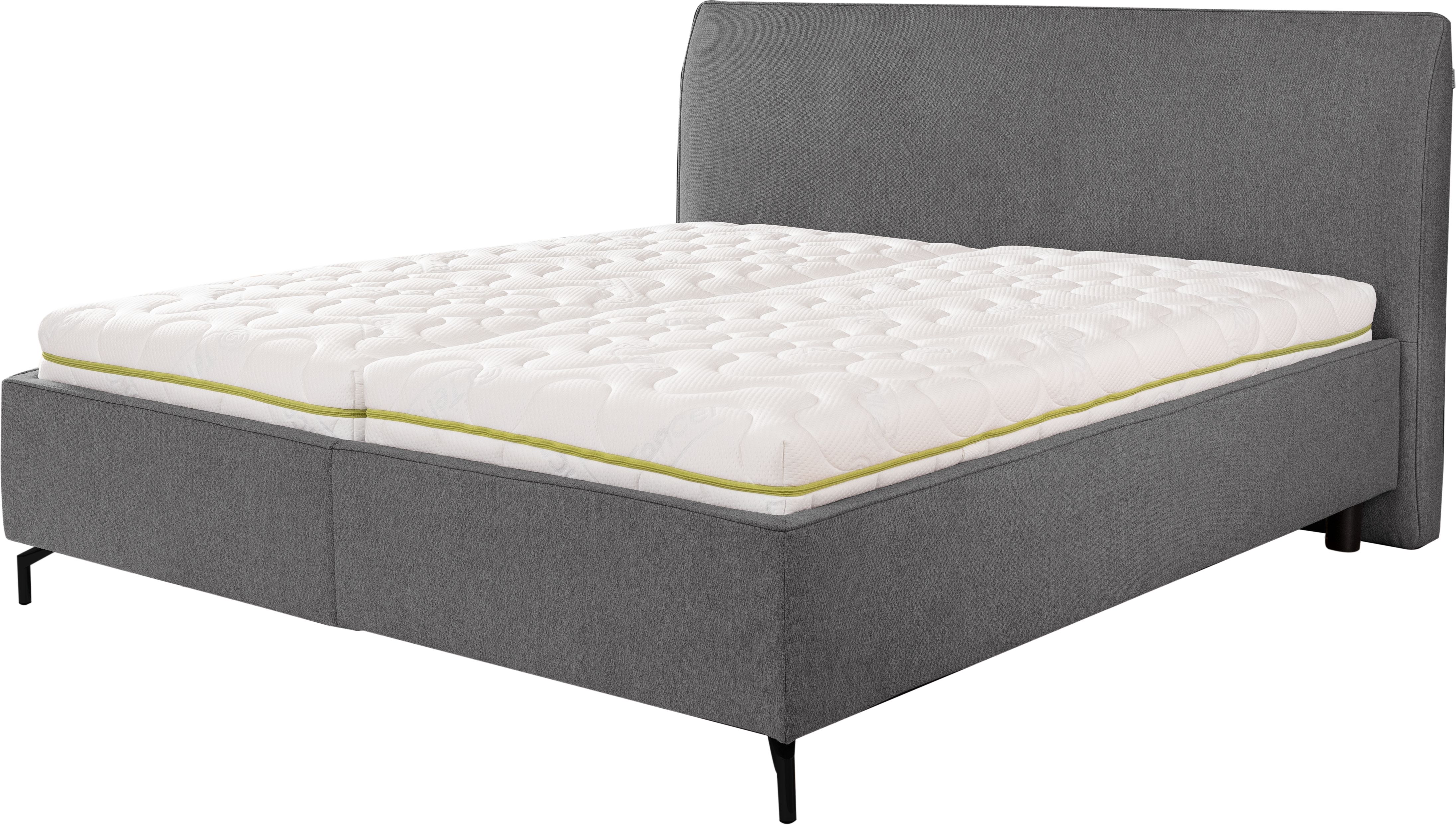 Polsterbett ALINA "Serina", grau (dunkelgrau tcm 89), B:180cm H:90cm L:219cm, Struktur fein TCM (100% Polyester), Betten, Polsterbett, Wahlweise mit Matratze und Lattenrost, in diversen Ausführungen Image