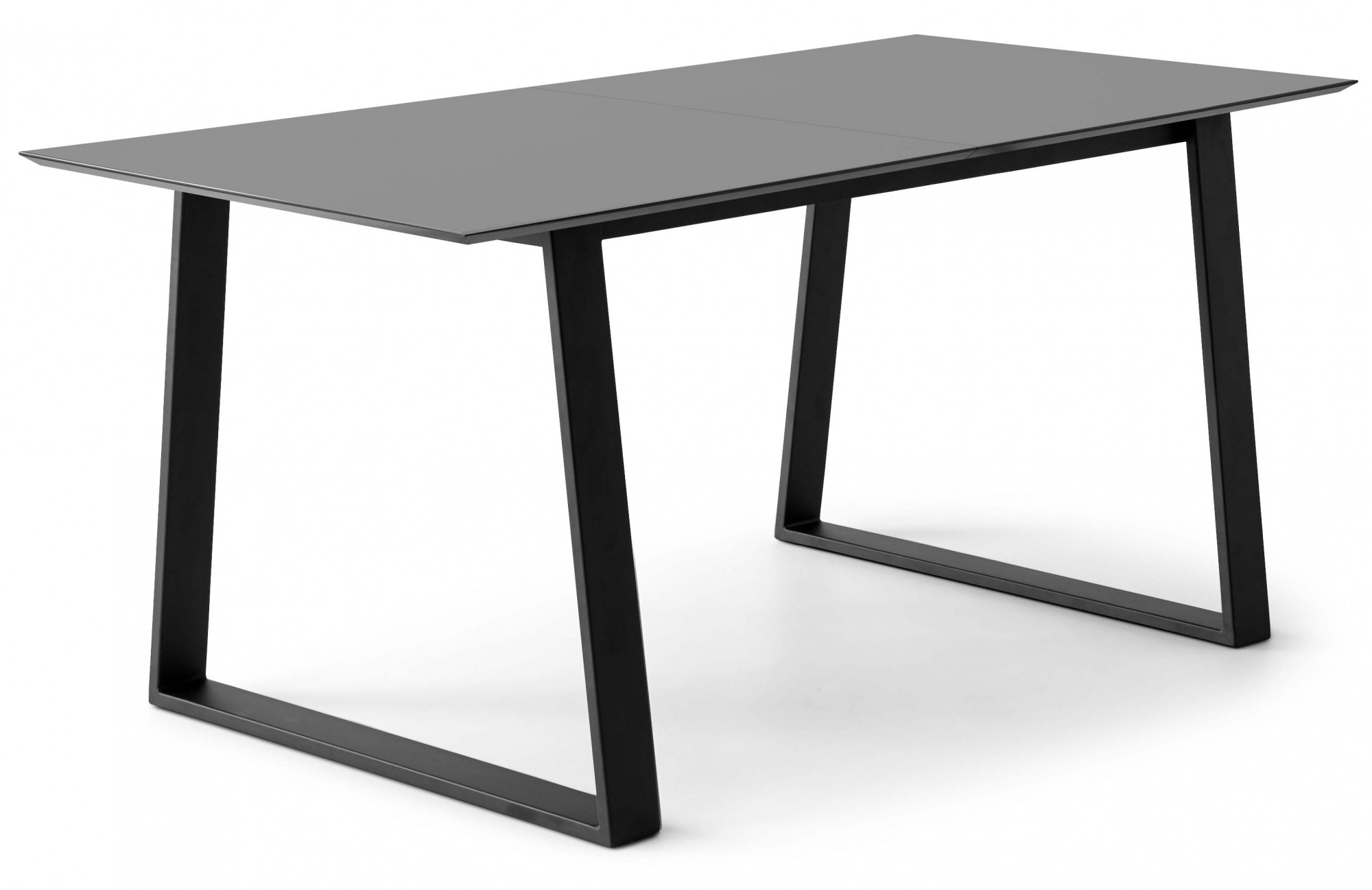 Esstisch HAMMEL FURNITURE "Meza Designtisch mit Auszugsfunktion und 2 Einlegeplatten", grau (graphit, schwarz, graphit), B:165cm H:73,5cm, Tischplatte: Graphit nanobehandeltes Fenix-Laminat (schwarzer Rand), Gestell: Pulverbeschichtetes schwarzes...