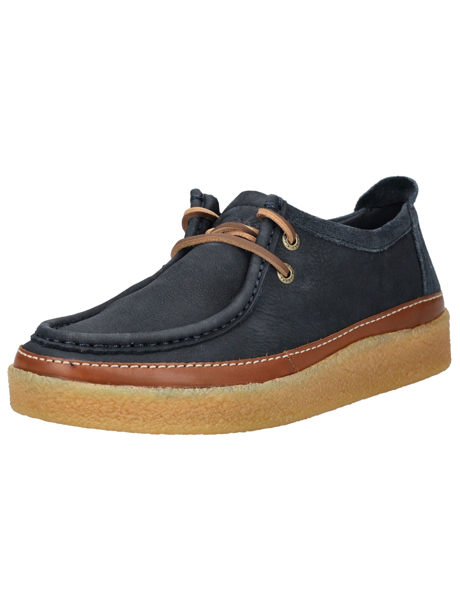 Schnürschuh CLARKS "Clarks Halbschuhe Nubukleder", Damen, Gr. 44, navy, Nubukleder, Schuhe Schnürschuh