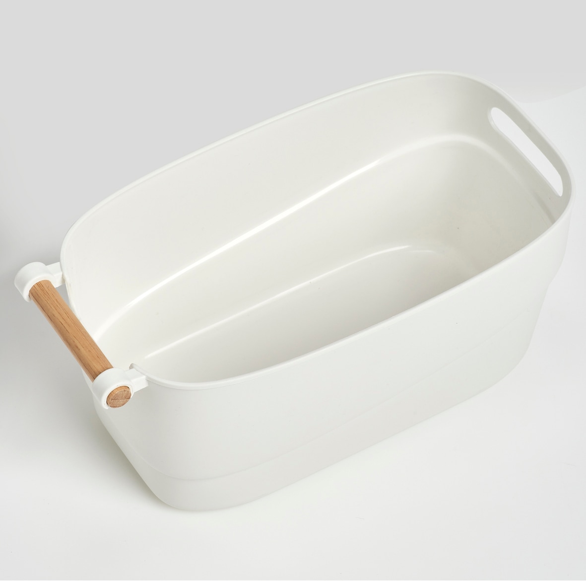 Organizer ZELLER PRESENT "Kunststoff", weiß (weiß, natur), B:33,5cm H:15cm T:18,5cm, Holz teilmassiv, Polypropylen, Aufbewahrungsboxen, Aufbewahrungsbox