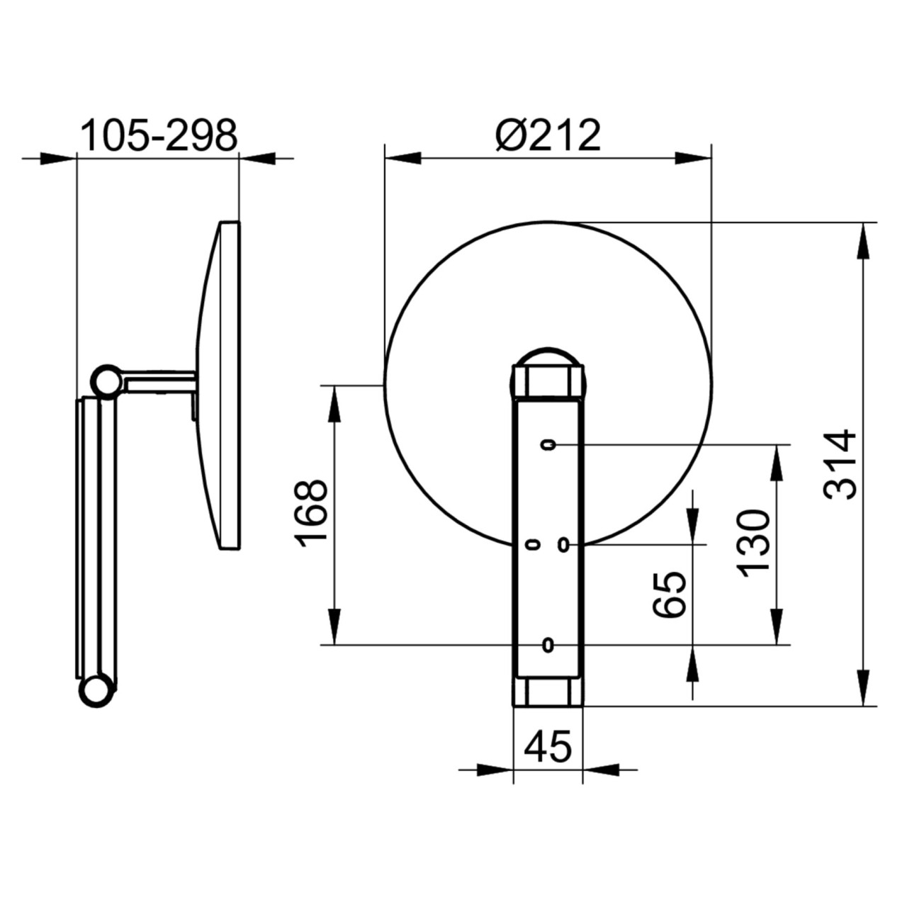 Keuco Kosmetikspiegel iLook_move rund 17612, unbeleuchtet, Edelstahl-finish, 17612060000 17612060000 Image