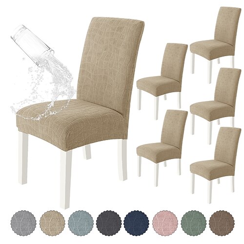 Wasserdichter, dehnbarer Stuhlbezug, modern und schlicht, rutschfest und staubdicht – ideal für Küche und Zuhause, ein perfektes Geschenk für die Familie. Image