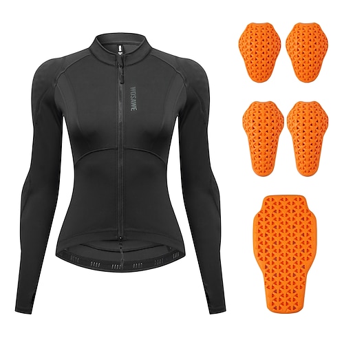 Damen Fahrradjacke Radtrikot Downhill-Trikot Langarm Mountainbike MTB Straßenradsport Sommer Frühling Violett Schwarz Einfarbig Hässliche Weihnachten Fahhrad Fitness, Laufen Yoga YKK Image
