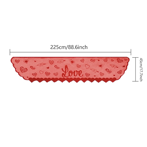 Tischläufer und Platzset mit Herzmuster aus Spitze zum Valentinstag, rotes Amor-Design, perfekt für Hochzeiten, romantische Dinner, festliche Dekoration, ideal für die Valentinstagsdekoration zu Hause Image