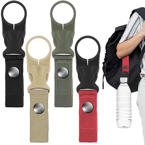 4/8 Stück Nylon-Wasserflaschenhalter mit Schnalle und Haken, verstellbarer Aufhängegurt für Outdoor-Aktivitäten, robuster Flaschenhalter zum Wandern, Campen und Reisen Image