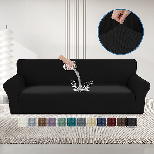wasserdichter Stretch-Sofabezug, dick, rundum schützend, kratzfest, für alle Jahreszeiten geeignet, rutschfester Sofaüberzug Image
