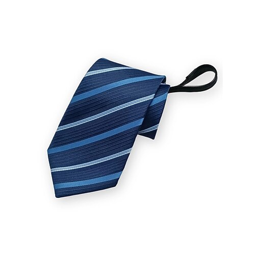 Herrenkrawatte mit Reißverschluss, vorgebundene Krawatte aus Polyester mit verdecktem Reißverschluss, klassischer gestreifter Business-Stil, in verschiedenen Farben erhältlich, für Hochzeiten, Büro und gehobene Freizeitkleidung Image