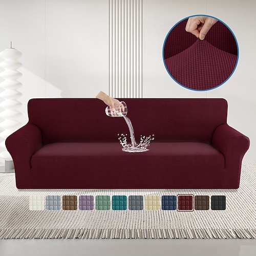 wasserdichter Stretch-Sofabezug, dick, rundum schützend, kratzfest, für alle Jahreszeiten geeignet, rutschfester Sofaüberzug Image