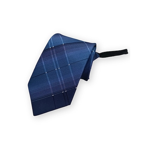 Herrenkrawatte mit Reißverschluss, vorgebundene Krawatte aus Polyester mit verdecktem Reißverschluss, klassischer gestreifter Business-Stil, in verschiedenen Farben erhältlich, für Hochzeiten, Büro und gehobene Freizeitkleidung Image