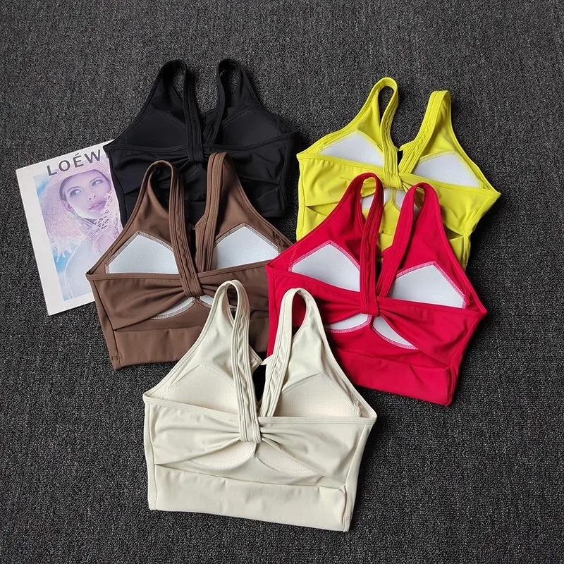 Neue Off-schulter Sexy Yoga Anzug Große Brust Sport Unterwäsche Feste Brust Pad Schöne Zurück Bh Körper Jacke Pilates top Anzug
