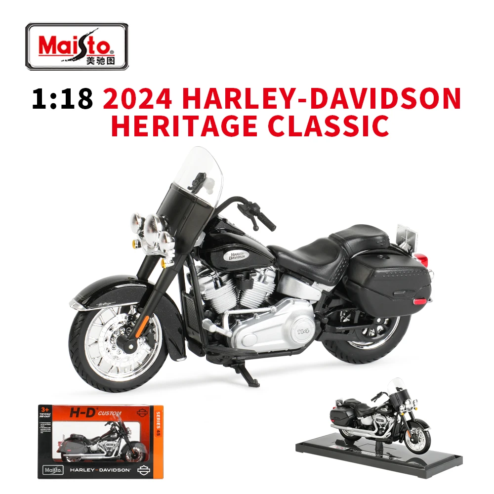 Maisto 1:18 Harley Davidson 2024 HARLEY-DAVIDSON -HERITAGE CLASSIC Druckgussfahrzeuge, Sammlerstücke, Hobbys, Motorradmodell, Spielzeug