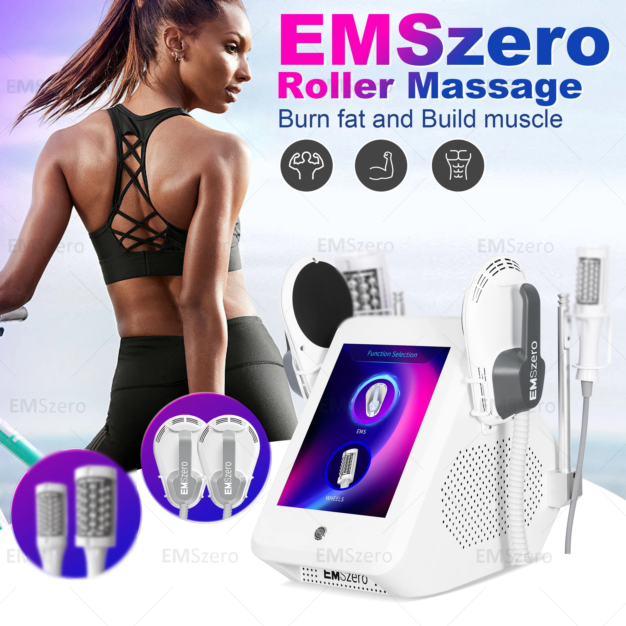 2 IN 1 200 HZ EMS Roller Abnehmen Cellulite Reduktion Inner Ball Roller 360 Grad Infrarot Vakuum Roller Massage Schönheit maschine Image