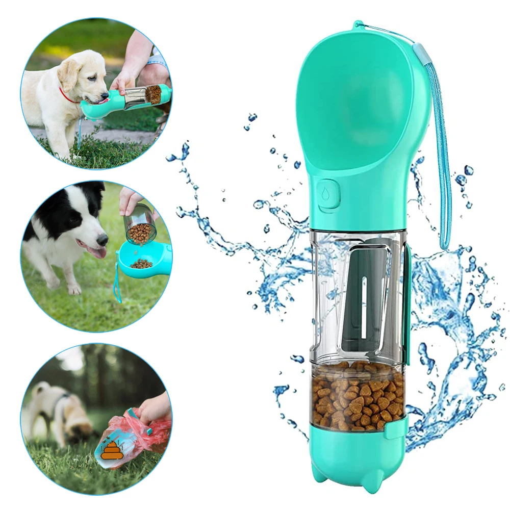 Tragbare Haustier Hund Wasser flasche für kleine große Hunde reisen Welpen Katze Trinkschale Outdoor Haustier Wassersp ender Feeder mit Schaufel Image